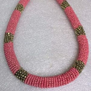 Vintage pink and gold accented necklace
